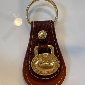 Dooney and Bourke Leather Keychain with Gold Accents